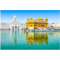 Dharvika Innovations Golden Temple, Amritsar Sparkle Coated Self Adhesive Waterproof Painting Vinyl Poster Without Frame (24 X 36 I (Design 2)