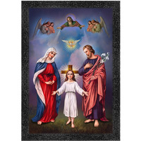 Dharvika Innovations Jesus Christ Paintings For Living Room, Jesus Christ Painting Wall Decoration, Jesus Christ Photo Frame For Wall Decoration 2318 (14X20 Inch) Black