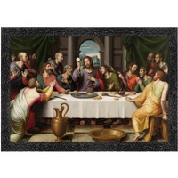 Dharvika Innovations Jesus Christ Paintings For Living Room, Jesus Christ Painting Wall Decoration, Jesus Christ Photo Frame For Wall Decoration 2327 (14X20 Inch) Black