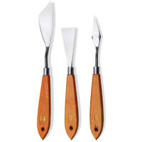 Chrome 3Pcs Stainless Steel Artists Palette Knife Set,Spatula Palette Knife Painting Mixing Scraper,Thin And Flexible Art Tools For Oil Painting, Acrylic Mixing, Etc.