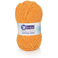 Prokart Premium Super Soft Plush, Cuddly & Chenille Yarn Hand Knitting And Crochet Yarn | Best Used With Knitting Needles & Hand Knitting Suitable For Craft, Babywear, Baby Blankets (Light Orange, 100Gms X 1 Pack)