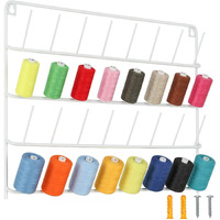 Indian Decor. 35510 Wall Mounted 32 Spools Thread Holder Organizer, Thread Rack Wall-Mounted Metal Thread Holder, White