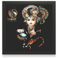 Printelligent Wall Painting Laddu Gopal Krishna Painting Wall Art Hanging Design (Art Deco_09)