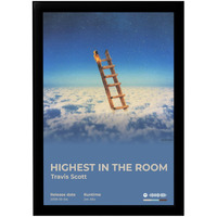 Blinkart Travis Scott(Highest In The Room) Popular Music Album Hanging Wall Photo Frames (13X10) Inch Decoration For Home Bedroom Living Room Aesthetics Artworks Spotify Song Link Qr Code With Frame