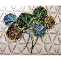 Anshika International 30 Inch Metal Lotus Leaf Handcrafted 3D Wall Art Decor Sculpture Hanging For Living Room|Bedroom|Home Office Decorations