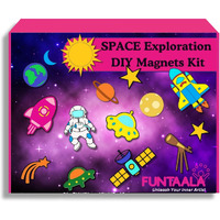 Funtaala Space Adventure Diy Craft Kit Painting Set With Colours, Brushes & Craft Materials For Kids | Creative Gift For Boys And Girls