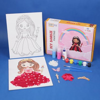 Hobby India Canvas Painting Kit Set For Kids Age 5+ I Pre-Sketched Art & Craft I Gift Diy Age 6-12 I Room Wall Hanging Office & Home Decor (Barbie)