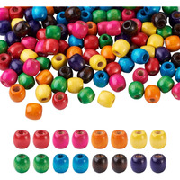 Diy Crafts 130, Large Hole Wooden Barrel Spacer Beads Natural Wood Rondelle Drum Dreadlock Hair Braid Beads For Macrame Jewelry Craft M (130)