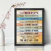 Chaka Chaundh - Affirmations Posters Positive Affirmations Frames - Affirmation Quotes Posters - (13.6 X 10.6 Inches)