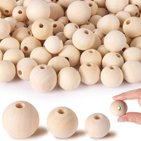 Diy Crafts 260, Wooden Beads Large Size Unfinished Natural Wooden Beads Round Wood Beads Rustic Country Wood Beads For Garland Macrame, Diy Jewelry Making, Farmhouse Decor (260)