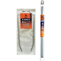Ginroo Aluminium Circular Knitting Pin 80Cm (No.-7),Neck Needles (Set Of 4)