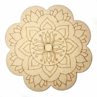 Sure Laser Cut Mdf Flower Cutout Pre Marked Wooden Shapes For Art And Crafts Work Home, Room Decor Artistic Diy Work Art (12 Inch)