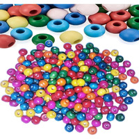 Diy Crafts 130, Large Hole Natural Wood Loose Beads Rondelle Round Wooden Spacer Beads Hair Dreadlocks Beads 8Mm For Macrame Jewelry Craft Making For Women Diy Bracelet Necklace Jewelry M(130)