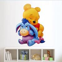 Ghar Kraft Pooh With Eeyore Wall Sticker For Kids Room, Home, Living Room Decor