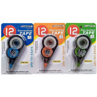 Eclet Correction Tape - Pack Of 2 Pcs Correction Tape 12 Meter X 5 Mm, For Journal, Correction Pen, Whitener For Correction, Stationary Items, Correction Pen Tape (Any 2 Random Color Sent) E