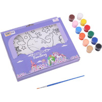 Hobby India Diy Canvas Pouch Painting Kit Set For Kids Pre-Printed Art & Craft For Girls Creative Activity Age 3,4,5, 6,7,8+ With Zipper Color & Brush (Whale)