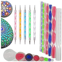 Miss Royale Mandala Dotting Tools For Painting, Rock Paint Kits, Nail Art, Polymer Clay, Diy Supplies With Ball Stylus Dot Pen, Metal Modelling Ball Tool 13 Pcs