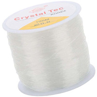 Diy Crafts 0.024In/ 0.6Mm, 2 Pcs Pack, Crystal Elastic Cord For Jewelry Making, Durable Beaded Elastic Bracelet String Cord, Transparent Elastic Rope (0.024In/ 0.6Mm, 2 Pcs Pack)