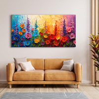 Printelligent Unframed Rolled Art Print. Abstract Flower Canvas Wall Painting For Home Dcor And Office Walls. Unframed Floral Canvas Painting For Wall Decor. (B)