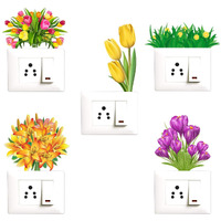 Decopix Pvc Vinyl Flower - Decorative Wall Sticker Combo Pack (Sm4002, Multicolour)-Set Of 5