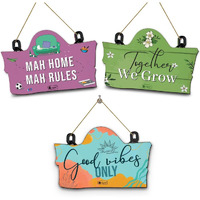 Indigifts Wall Hanging For Home Wooden Mini Wall Hanging Board Set Of 3- Wall Hanging Decorative Items| Mini Wall Hanging Dcor|