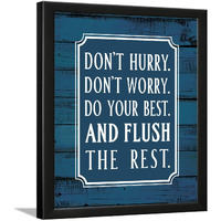 Chaka Chaundh - Bathroom Poster - Bathroom Posters With Frame - Bathroom Quotes Framed Posters - Washroom Quotes Frames - Toilet Quotes Wall Hanging - (14 X 11 Inches) (Blue)