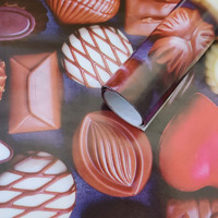Bonzeal Brown Chocolate Printed Birthday Gift Wrapping Paper Pack Of 10 Sheet Roll