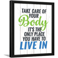 Chaka Chaundh Engineered Wood - Health Quotes Wall Frames Decoration - Health Motivation Wall Poster For Diagnostic Center, Path Lab & Hospitals - (14 X 11 Inches) (Take Care Of Yourself - White)