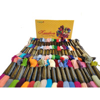 Vardhman Threads Cotton Embroidery Thread Set (80 Skeins, Multicolour) With Care Manual