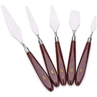 Akshar Art N Craft- Stainless Steel Oil Knives Artist Crafts Spatula Palette Knife Set For Artist Oil Painting Mixed Scraper Art Supplies - Set Of 5