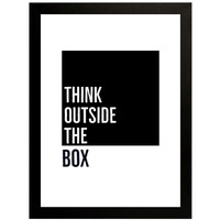 Interio Crafts Think Outside The Box Inspirational Motivational Quote Framed Poster For Office And Home Wall Decor (Frame Size :13"X10" Inches)
