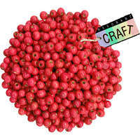 Resonant Craft 250 Pcs Wooden Beads 10Mm Red Color Glossy Wood Beads For Hobby & Crafts, Diy And Necklace Garland Making