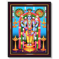 Pavan Photo Laminations Lord Guruvayurappan Guruvayoorappan Wall Painting Framed Home Decor (Wood,Matte,Brown,Small Size,6 X 8 Inch) B579S
