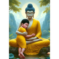 Buddha Posters For Wall Large Size | Lord Buddha Sticker Wall | Yoga Buddha Cool Sticker | Buddha Motivational Posters For Living Room, Kids Room, Bedroom, Home, Office Decoration