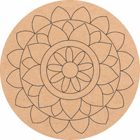 Sure Laser Cut Pre-Marked Mdf Base Circle New Design Art Cutout For Crafts Work Home, Room Decor Laser Cut Artistic Diy Work Art And Craft (10 Inch)