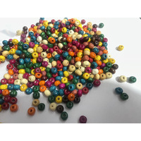 Omx Multi Colour Round Wooden Beads Bunch (2500 Pc, 200 Gram) 6 Mm For Jewellery Making, Beading & Art Craft Work