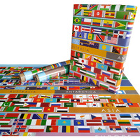 Evince - Thoughtful Presentations Classic All 195 Country Flags Gift Wrapping Paper For Birthday Anniversary Diwali Office Corporate Gifting | Scrapbook Decorative Paper (20" X 28") (Pack Of 25)
