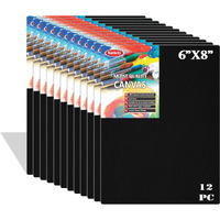 Variety 6 X 8 Inch Cotton Canvas Board For Painting, 7Oz Primed, Pack Of 12 Piece
