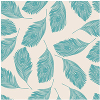 Printelligent Self Adhesive Peacock Feather Wall Sticker For Livingroom Bedroom (10 Square Feet (16 X 90 Inch X 1 Roll))
