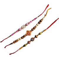 Pure Source India Set Of 3 Designer Rakhi For Brother On Rakshabandhan, Multicolor
