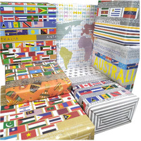 Evince Gift Wrapping Paper | All 7 Continent Country Flags And Few Facts | Birthday Office Gifts Anniversary Theme Party Business Gifting | Diwali Christmas Greeting | Set Of 7 Recyclable Wrapper