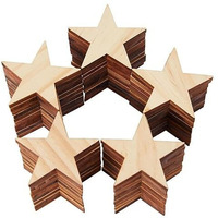100Pcs Star Shaped Wooden Blocks For Diy Projects, Crafts, Home Decor, Wedding Decorations