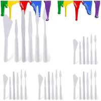 Hasthip 5 Sets Plastic Spatula Palette Knives Set, White Art Artist Paint Spatula Tools For Oil Acrylic Painting Color Mixing