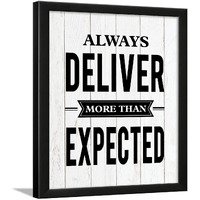 Chaka Chaundh - Office Quotes Frames - Motivational Quotes Wall Frames For Office - Work, Performance & Business Quotes Wall Frame - Office Quotes Wall Poster - (13.6 X 10.6 Inches) (Always Deliver More Than - White - 1)