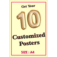 Kamaku Frames Synthetic Personalize/Customized Wall Posters Of Your Photo/Design (Size -A4 Inch, Multicolour), Matte Finish Ii (Hd Poster) Ii - Pack Of 10 Poster