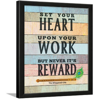 Chaka Chaundh - Bhagavad Gita Quotes Wall Frame - Gita Quotes Wall Poster - Krishna Quotes Wall Frames - Krishna Quotes Wall Poster - (14 X 11 Inches) (Set Your Heart - Multicolor)