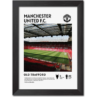 Tenorarts Manchester United Stadium Old Trafford Laminated Poster Framed Paintings With Matt Finish Black Frames (12 Inches X 9Inches) (Manchester United Poster)