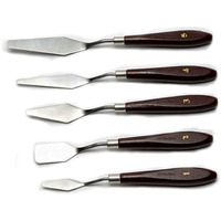 Joyglobal 5 Pieces Painting Knifes Stainless Steel Spatula Palette Knife Oil Painting Accessories Color Mixing Set For Oil, Canvas, Acrylic Painting
