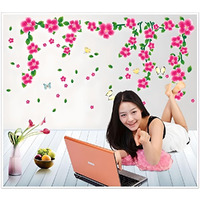 Jaamso Royals Pink Flower Nature Wall Sticker Bedroom Wardrobe Windowsill Living Room Waterproof Wall Sticker (70Cm X 50Cm)