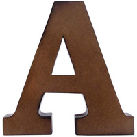 Smartcarewood Wooden A Letter- English Upper Case Alphabets Cutouts For Art And Craft Work (A_Brown_15X2.5 Cm)